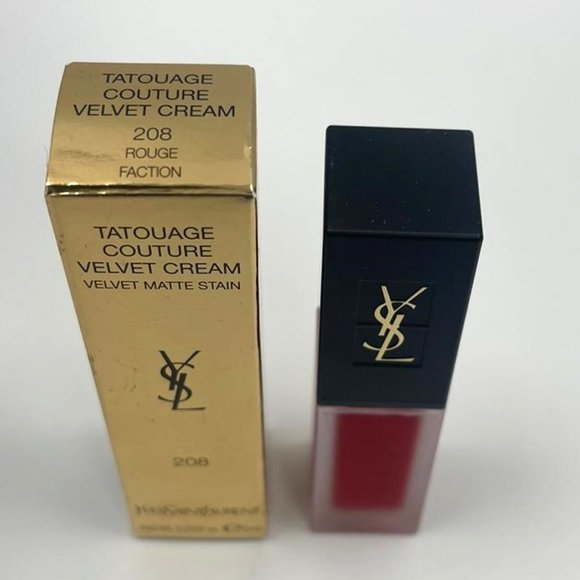 YSL Tatouage Couture Velvet Cream Liquid Lipstick 208 Rouge Faction BRAND NEW - Picture 2 of 3